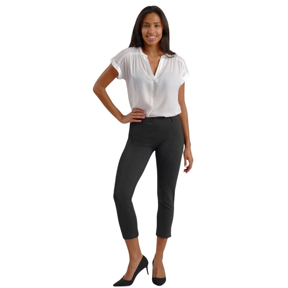 Betabrand Classic Crop Charcoal Dress Pant Yoga Pants